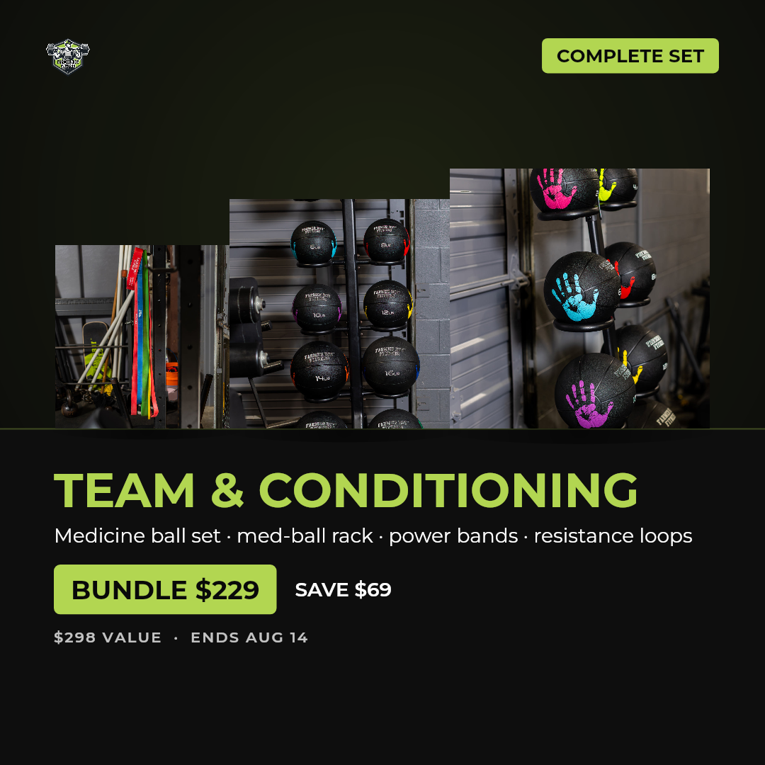Team and Conditioning Package — medicine balls, rack, bands